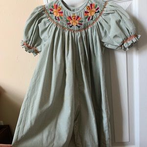 24m girls smocked jumpsuit.